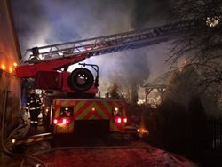 Noční požár rodinného domu v Odrách v okrese Nový Jičín kvůli topení