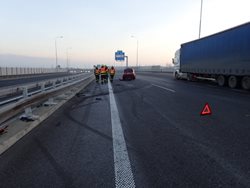 Ranní nehoda na dálnici v Ostravě-Svinově zaměstnala i hasiče