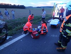 Dopravní nehoda mezi křižovatkami na Dnešice a Horní Lukavici