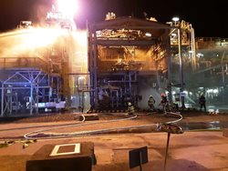 Výbuch s následným požárem v areálu chemického průmyslu v Záluží u Mostu
