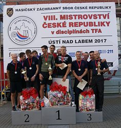 Jihočeští borci obhájili na mistrovství HZS ČR v disciplínách TFA v Ústí nad Labem zlatou medaili