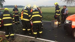 K dopravní havárii osobního vozidla, které ve vysoké rychlosti narazilo do stromu vyjeli ráno hasiči z Prahy i Říčan
