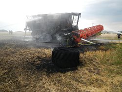 Škoda po požáru kombajnu u Rancířova šla do miliónů