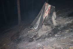 Druhý stupeň poplachu při požáru rubiska v Novém Hrozenkově