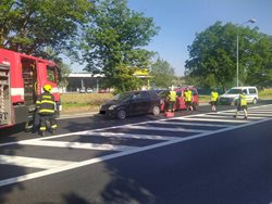 Dopravní nehoda dvou osobních aut v Bílině