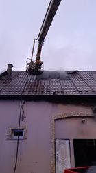 Požár stodoly a střechy sauny v Očihově