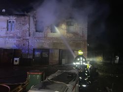 Požár domu v Havrani