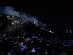 Požár skládky komunálního odpadu