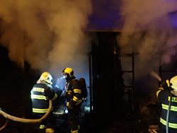 Požár klubovny v městě Fryšták