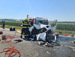 Nehoda čtyř vozidel u Uherského Brodu