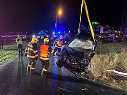 Noční tragická nehoda ve Vestci si vyžádala jeden lidský život