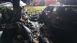 Vážná nehoda tří vozidel u Břeclavi