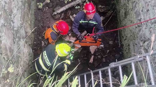 Daněk spadl do čtyři metry hluboké šachty. Na pomoc musela lezecká skupina hasičů