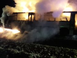 Požár autobusu na Tachovsku