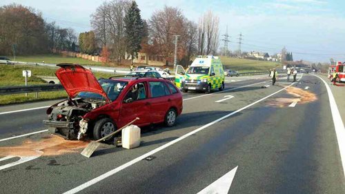 U Zábřehu se srazila dvě vozidla