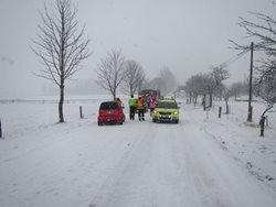 Sníh zkomplikoval dopravu ve Zlínském kraji. 