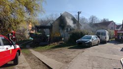 Požár domku v Počeplicích