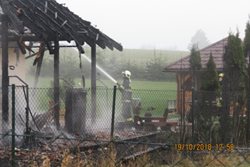 Požár střechy domku s garáží v Návsí s milionovou škodou