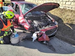 Řidička skončila svou jízdu nehodou