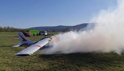 Požár malého letadla na libereckém letišti