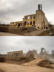 V Bučovicích působili střelmistři. K zemi padla patrová budova/FOTOGALERIE