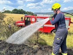 Požáry suché trávy, polí či lesních porostů