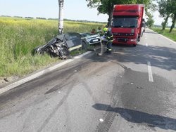 Dopravní nehoda u Sebranic na Svitavsku si vyžádala dvě zraněné osoby