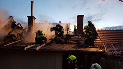 Požár přístavku domu v Sokolnicích na Brněnsku