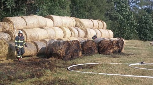 Všímavá cyklistka pomohla zachránit stoh i les. Požár nahlásila včas