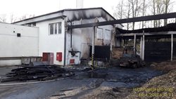 V Plané hořela skladovací část centrální kotelny