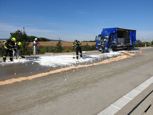 Únik chemikálií na 257 kilometru dálnice D1
