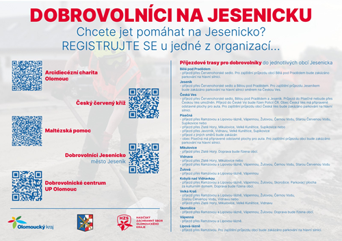 Dobrovolníci jsou na Jesenicku stále potřeba