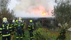Ranní požár dřevěné chatky v Ostravě-Hrabové