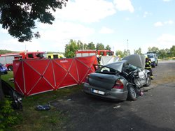 Vážná nehoda na železničním přejezdu v Holubově