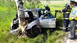 U nehody u Lišova museli hasiči použít vyprošťovací zařízení