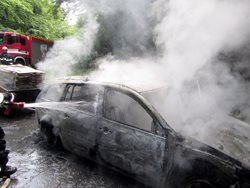 Renault Megane byl požárem zcela zničen