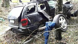 Řidič na Chrudimsku narazil s autem do stromu