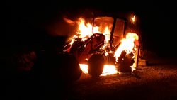 Požár traktorbagru na Ivančicku