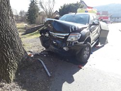 Nehoda se zraněním v Moravské Chrastové