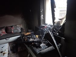 Požár obývacího pokoje ve Vsetíně