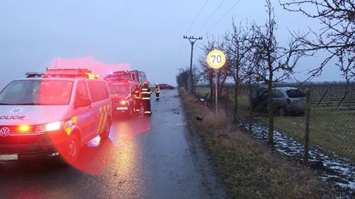 Opilý řidič skončil s vozem ve vinohradu nadýchal přes čtyři promile