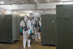 Hasiči ve čtvrtek dezinfikovali Důl ČSM-sever