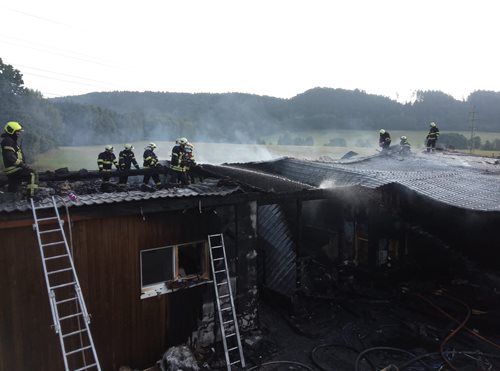 Požár dřevostavby rodinného domu