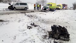Dopravní nehoda dvou osobních aut u Libčevsi