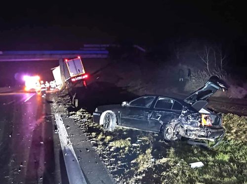 Policie řešila kolizi vozidel na dálnici D1