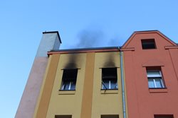 Požár bytu v Děčíně