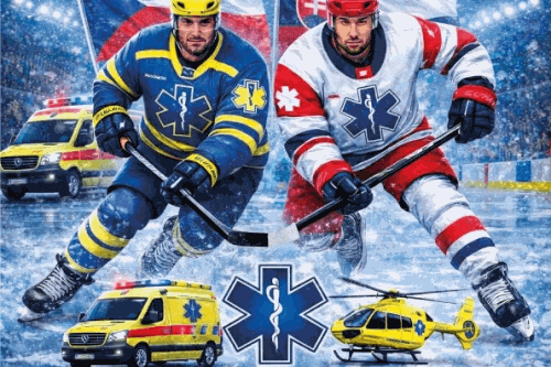 Mistři na ledě ukazují sílu týmového ducha zdravotnických záchranářů