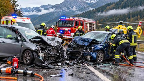 Mladý řidič přejel do protisměru a čelně narazil do auta. Nadýchal alkohol, tři lidé se zranili