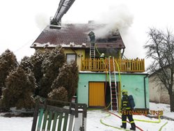 Požár rodinného domku v Mankovicích na Novojičínsku