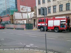 Únik plynu při demolici budovy v Brně
